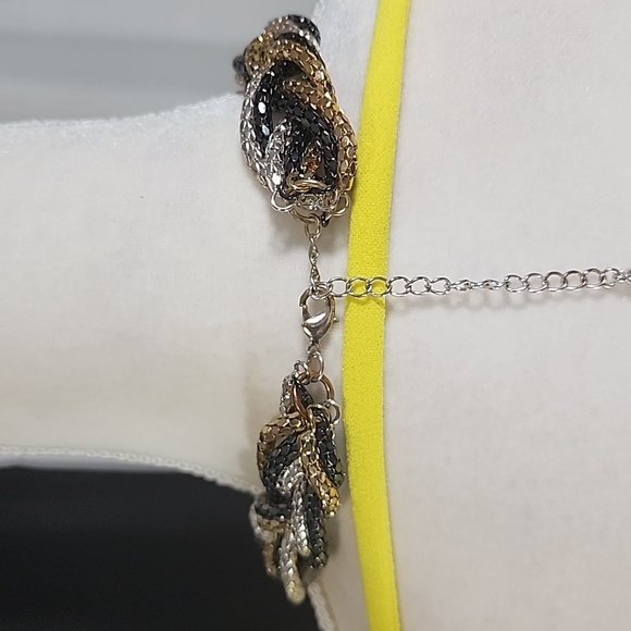 Nordstrom Metal Braided Gold, Silver and Black tones Necklace. - Picture 4 of 7
